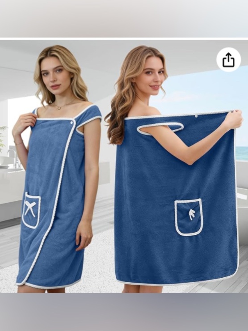 Adjustable Shower Spa Towel with Pocket